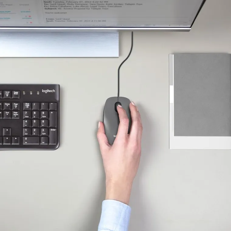 Logitech, M100, mysz, black