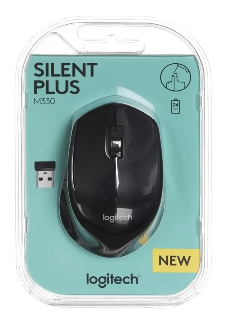 Logitech, mysz, M330 910-004909 USB 2.0, czarny, optyczna