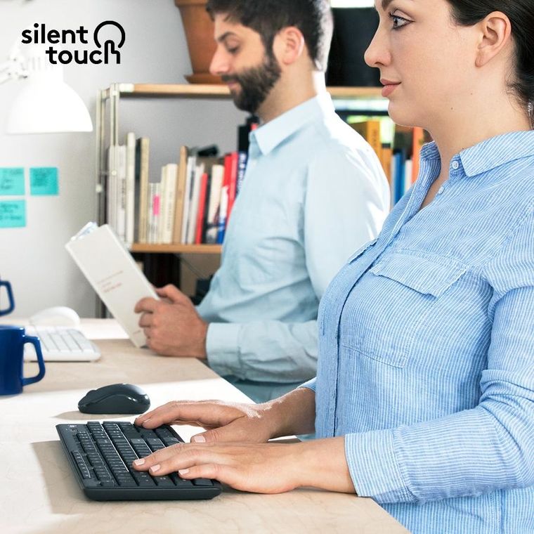 Logitech, zestaw bezprzewodowy, klawiatura + mysz, MK295, grafitowy