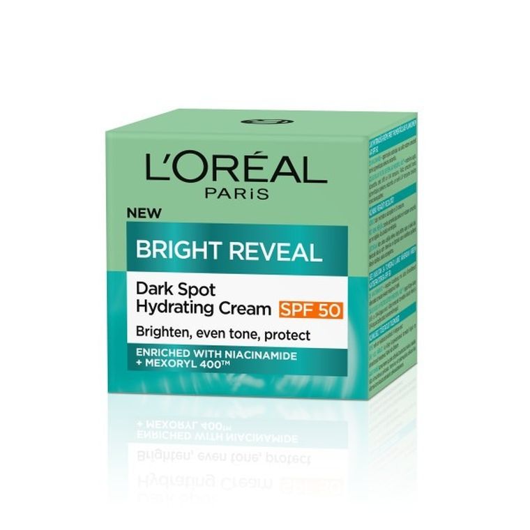 L'Oreal Paris, Bright Reveal, nawilżający krem redukujący przebarwienia SPF50, 50 ml