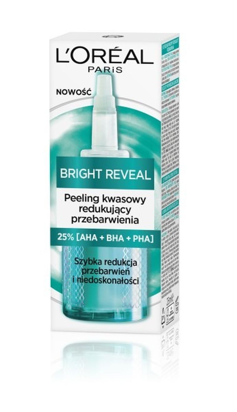 L'Oreal Paris, Bright Reveal, peeling kwasowy redukujący przebarwienia, 25 ml