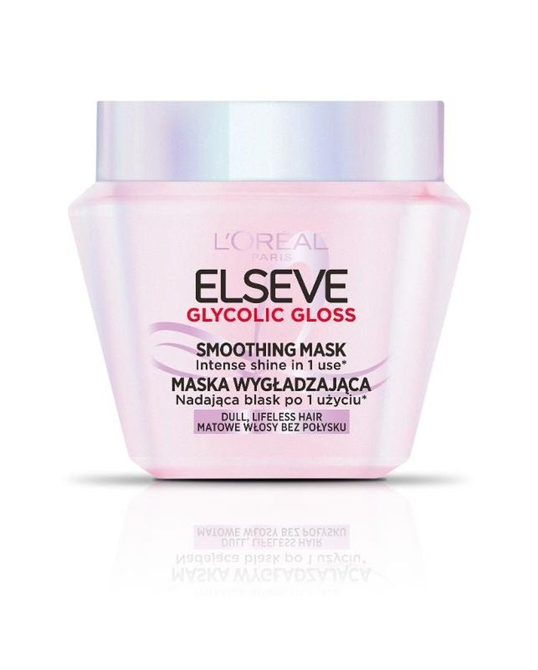 L'Oreal Paris, Elseve, Glycolic Gloss, maska wygładzająca nadająca blask do włosów matowych i bez połysku, 300 ml