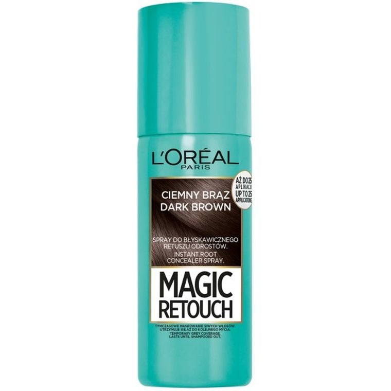 L'Oreal Paris, Magic Retouch, spray do retuszu odrostów, ciemny brąz, 75 ml