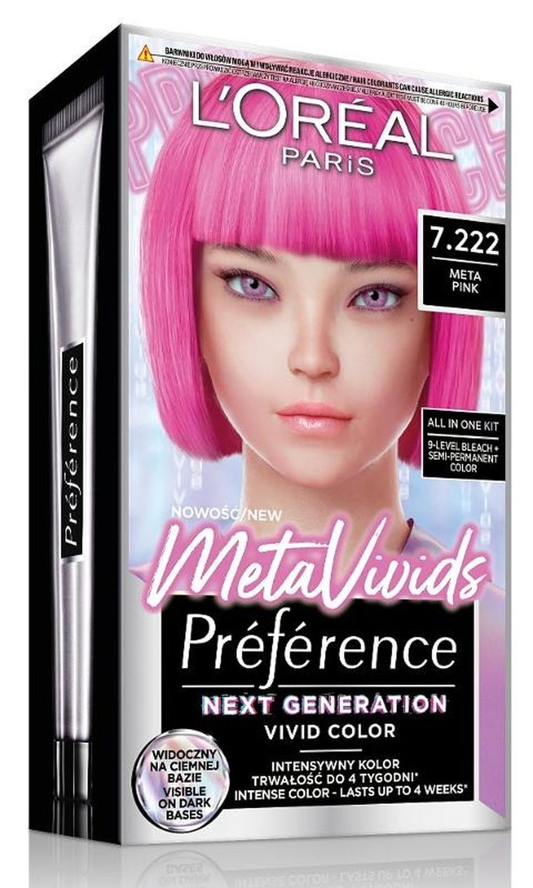 L'Oreal Paris, Preference MetaVivids, farba do włosów, 7.222 Meta Pink