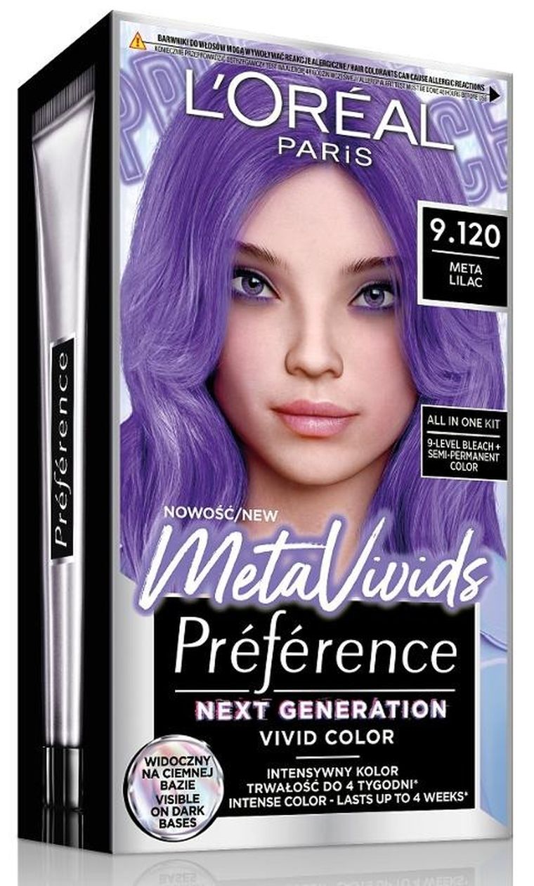 L'Oreal Paris, Preference MetaVivids, farba do włosów, 9.120 Meta Lilac