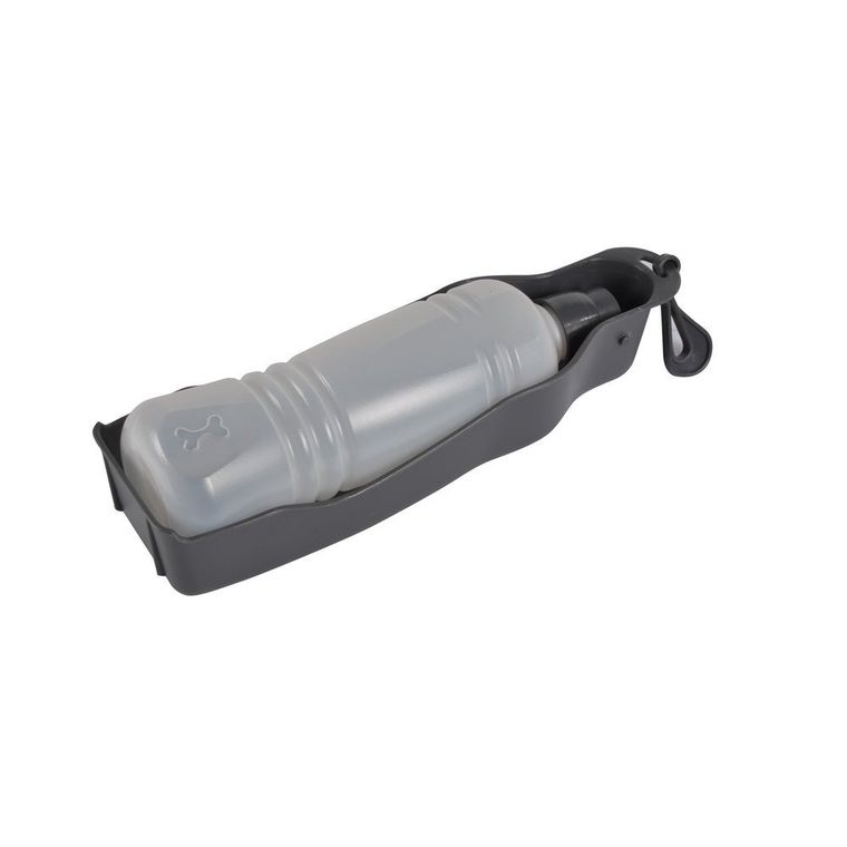 Love Story, podróżna butelka na wodę dla psa, 500 ml, ciemnoszara