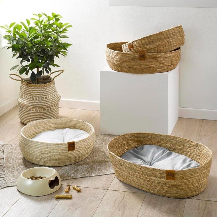 Love Story, zestaw plecionych koszy, hiacynt wodny, 2 szt.