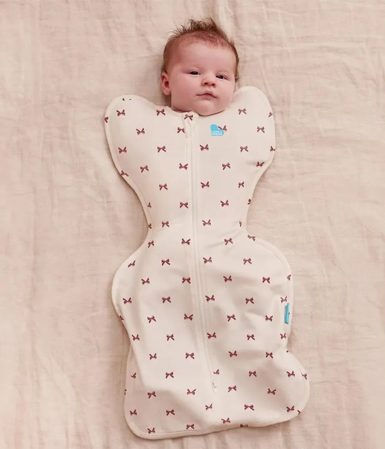 Love to Dream, Swaddle Up, otulacz, śpiworek, etap 1,TOG 1, bawełna, kokardki, rozmiar M