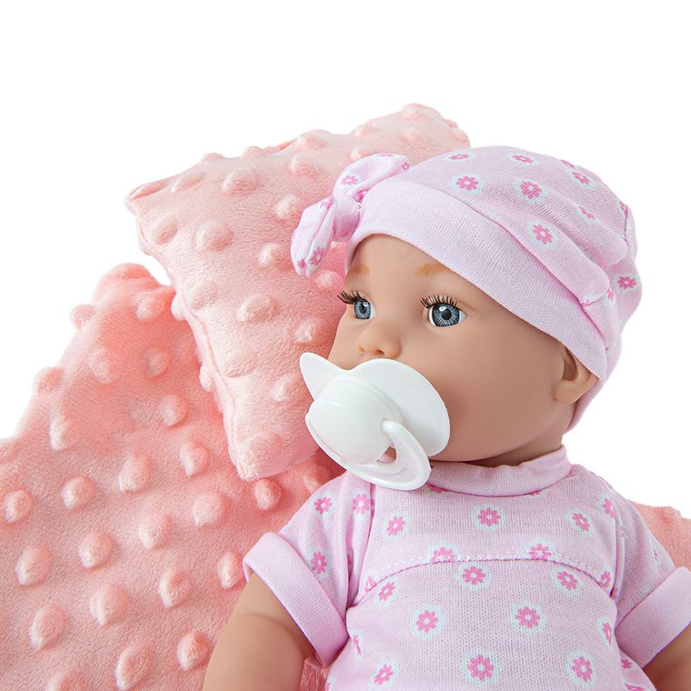 Lovely Baby, lalka bobas, różowe ubranko