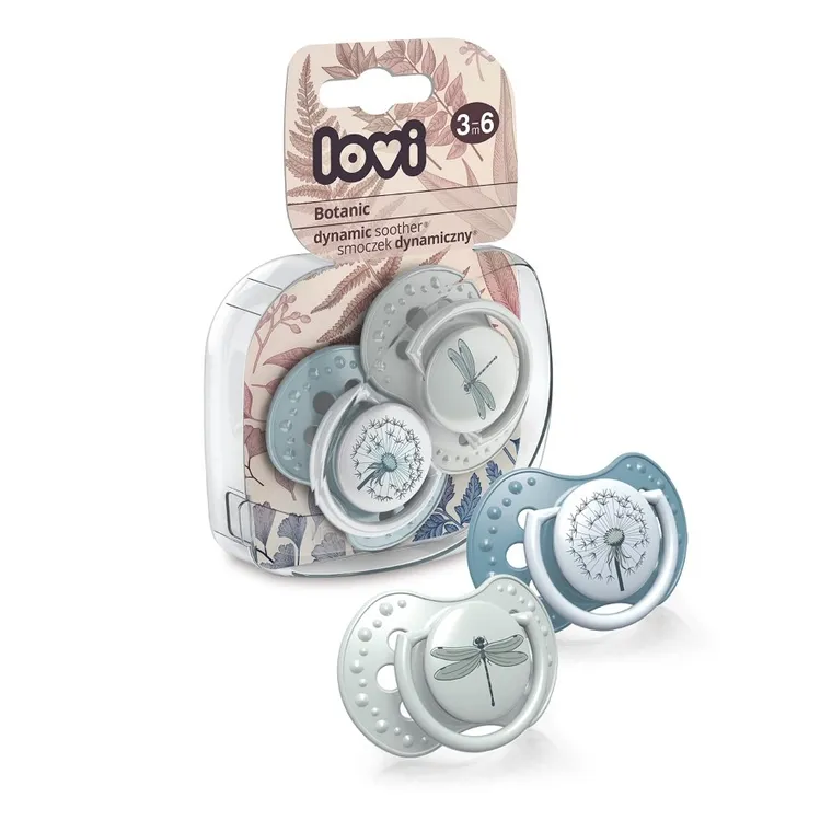 Lovi, Botanic Boy, smoczek silikonowy, dynamiczny, 3-6m, 2 szt.