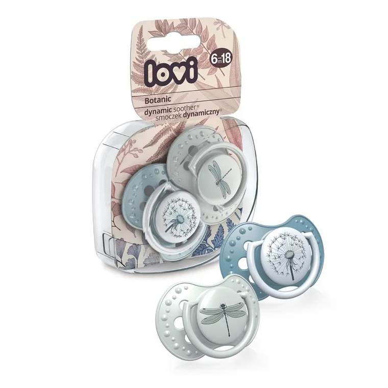 Lovi, Botanic Boy, smoczek silikonowy, dynamiczny, 6-18m, 2 szt.