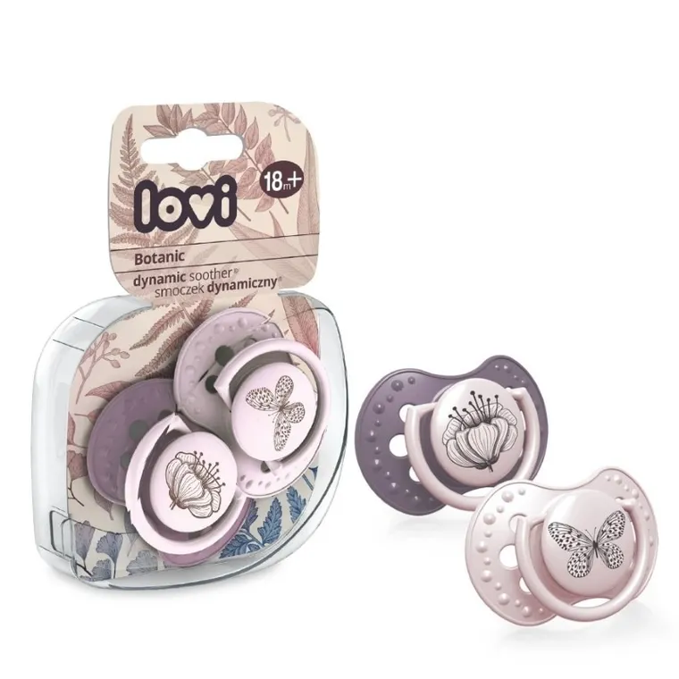Lovi, Botanic Girl, smoczek dynamiczny, silikonowy, 18m+, 2 szt.
