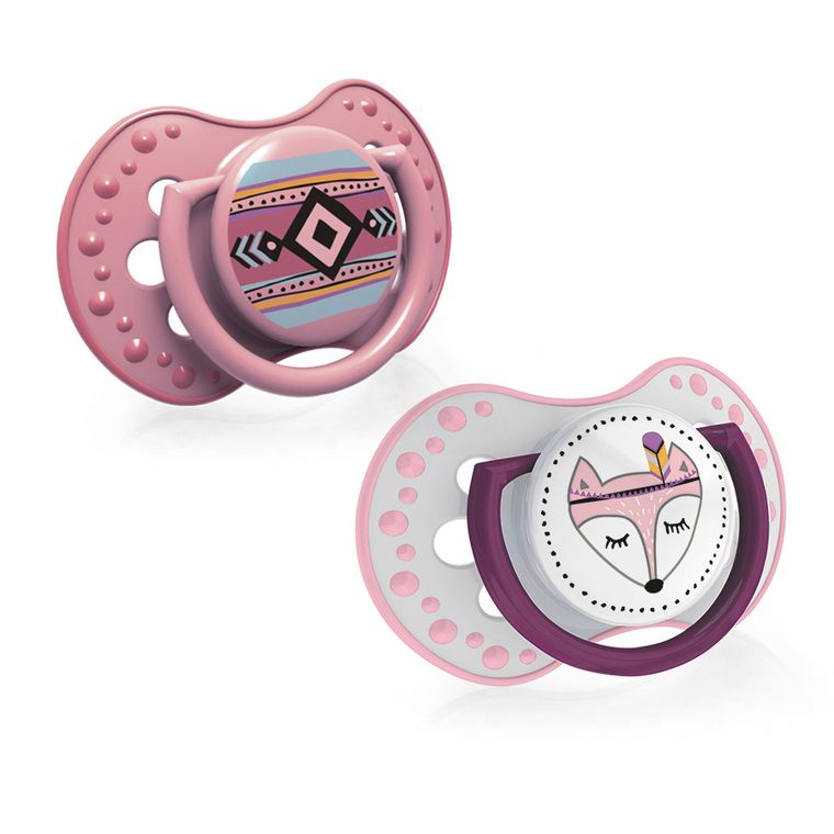 Lovi, Indian Summer Girl, silikonowy smoczek uspokajający, dynamiczny, 3-6m, 2 szt.