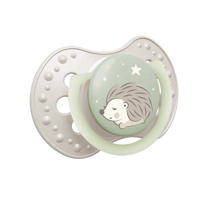 Lovi, Night&Day, Jeż, smoczek silikonowy, dynamiczny, zielony, 6-18m, 2 szt.