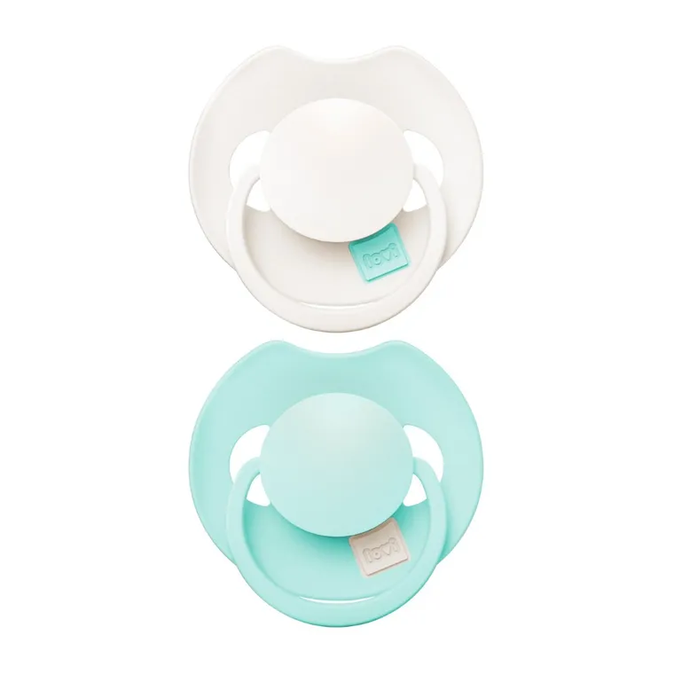 Lovi, Prime, smoczek silikonowy, dynamiczny, Logoon/Mint Cream, 0-6 m, 2 szt.