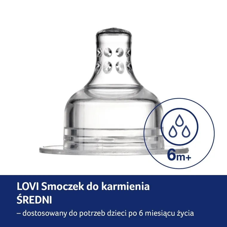 Lovi, smoczek dynamiczny, średni, 6m+, 2 szt.