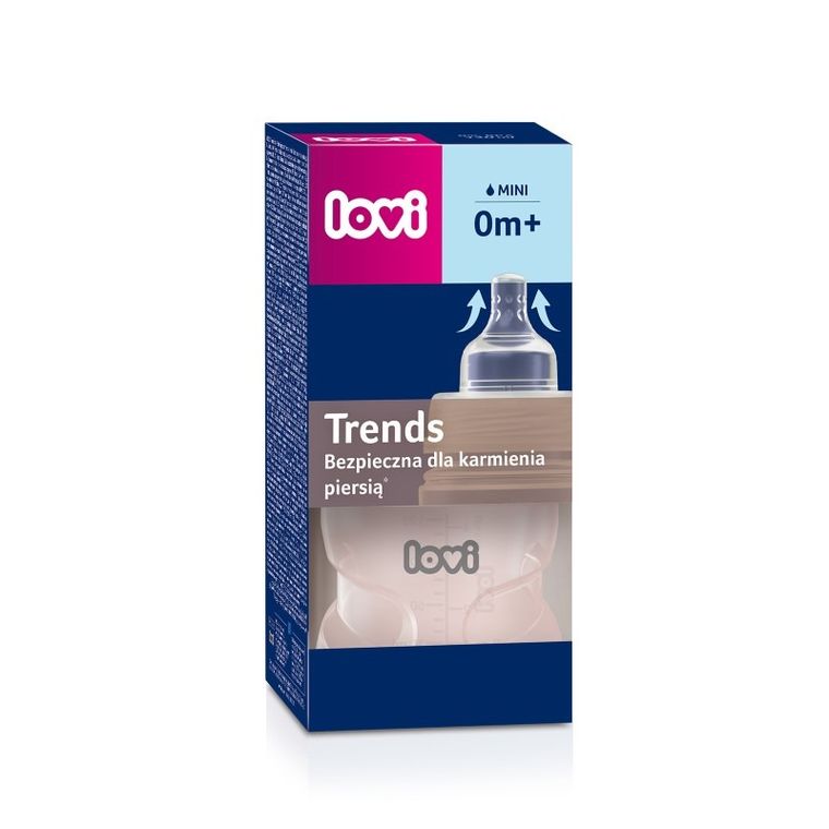 Lovi, Trends, butelka do karmienia, różowa, 120 ml