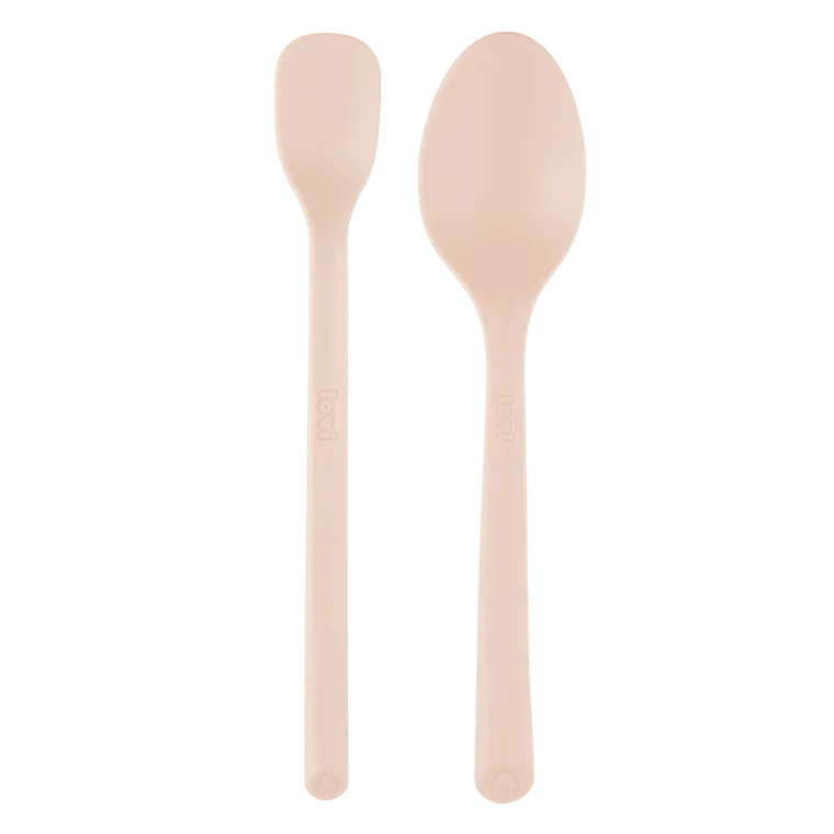 Lovi, zestaw łyżek, łyżka do karmienia i łyżka stołowa, Nude