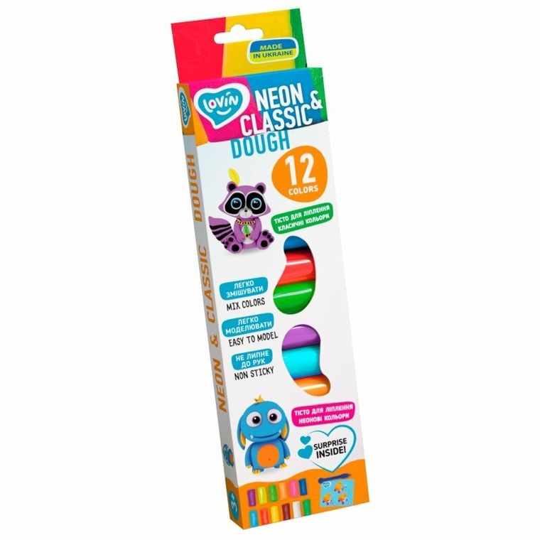 Lovin, ciastolina do modelowania, neonowa, 12 kolorów