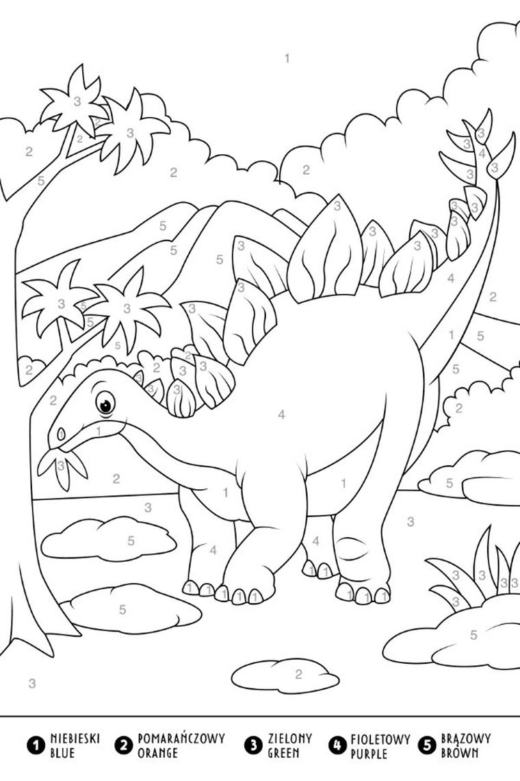 Lubię Dinozaury. Numerkowe kolorowanki. Część 4