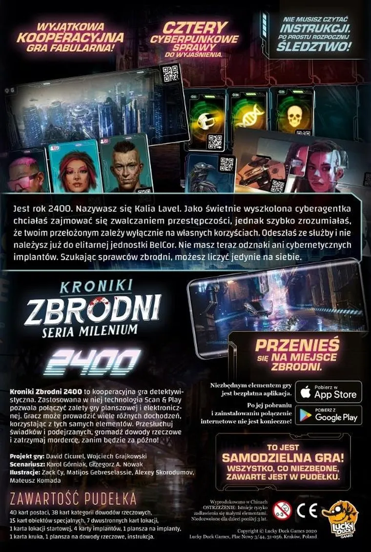 Lucky Duck Games, Kroniki Zbrodni: 2400, kooperacyjna gra detektywistyczna