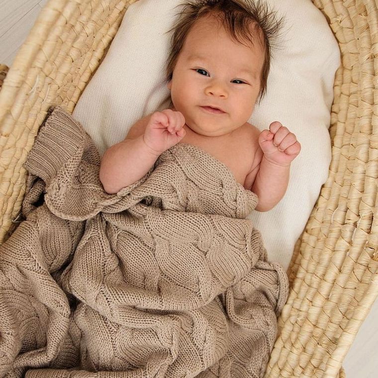 LullaLove, Premium, kocyk z wełny merino, beżowy, 80-100 cm