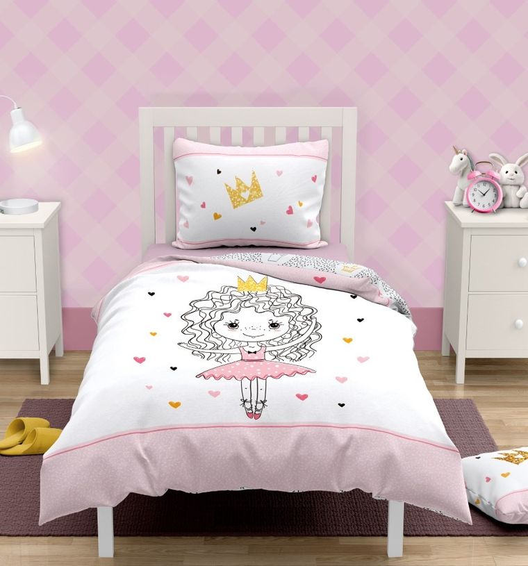 LuLuLand, Różowa Księżniczka, 2-częściowy komplet pościeli, 140-200 cm