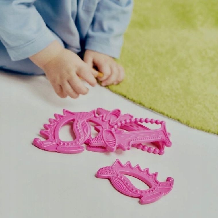 Luu Kids, Ollie the Dragon, gryzak dla dzieci, Pink