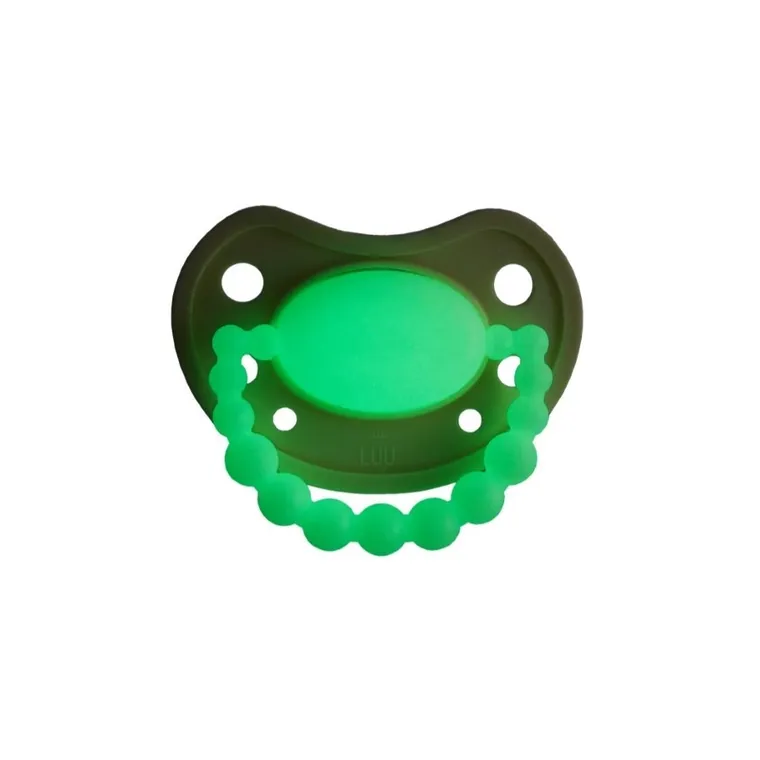 LUU Kids, smoczek pozycjonujący, świecący w ciemności, American Cream Glow, 0-3m