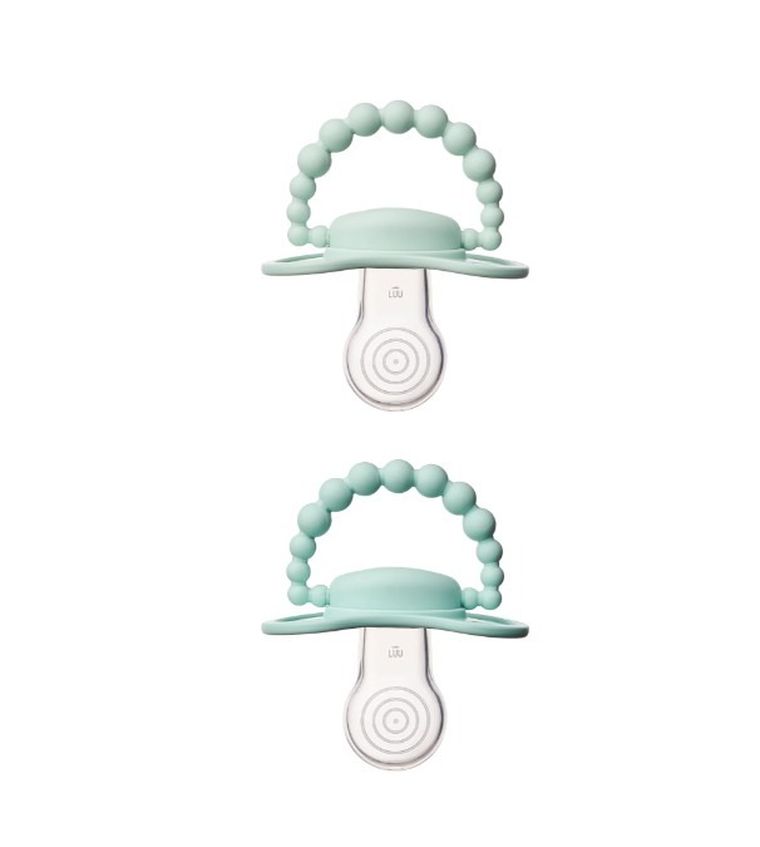 Luu Kids, zestaw: smoczek, Frozen Sage + smoczek, Vivid Mint, 6-12m, 2 szt.