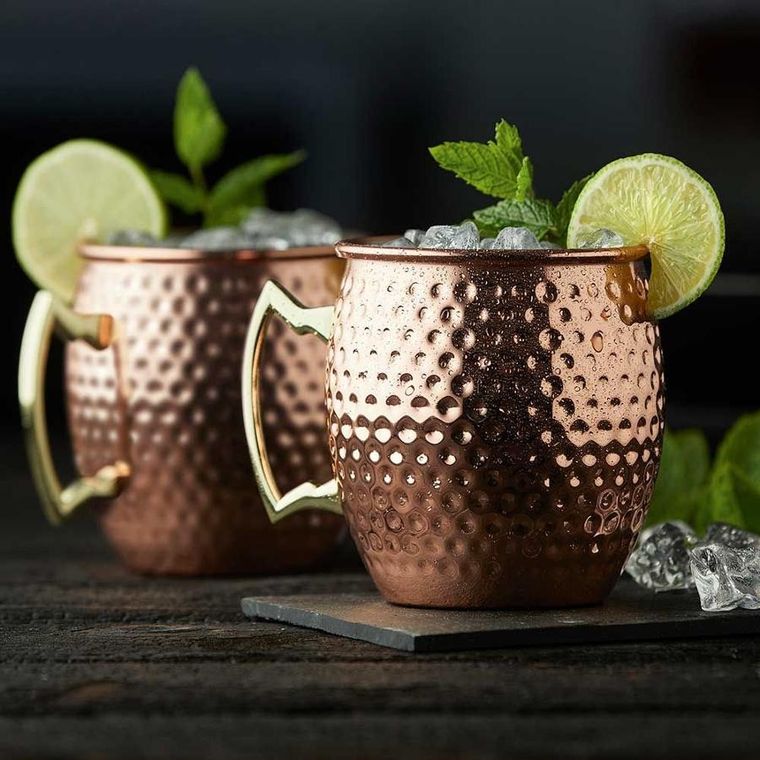 Lyngby Glas, kubki z uszkiem, Moscow, miedź, 550 ml, 2 szt.