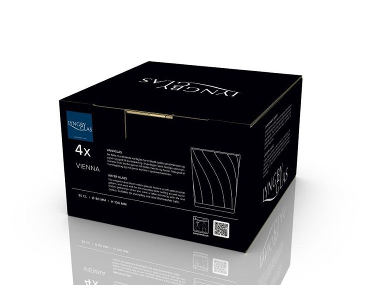Lyngby Glas, szklanki do wody, Vienna, 4 szt., 300 ml, różowe