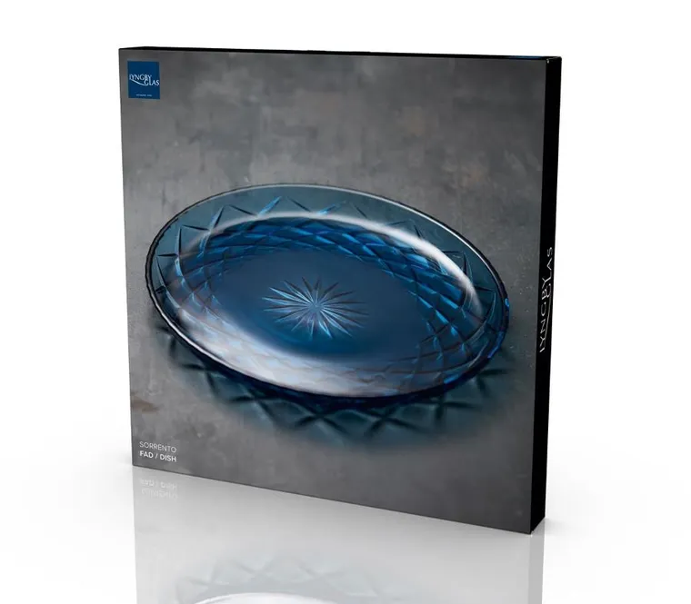 Lyngby Glas, talerz Sorrento, 30 cm, niebieski