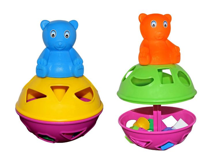 Macyszyn Toys, sorter edukacyjny z zegarem, miś