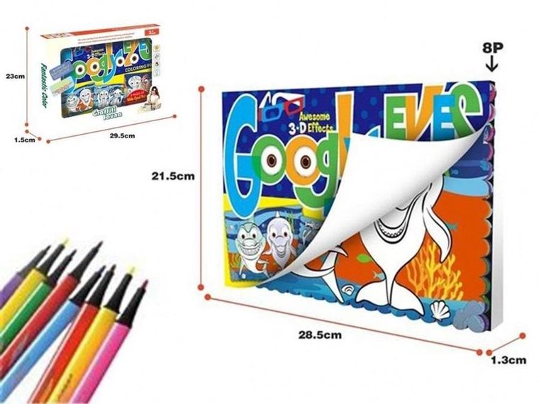 Madej, książeczka do kolorowania 3D z mazakami