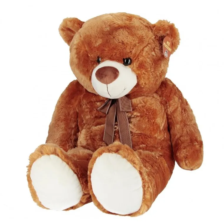 Madej, miś pluszowy z kokardą, brązowy, 100 cm