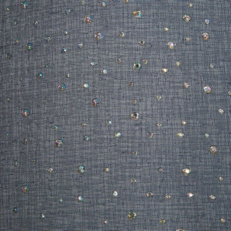 Madie, gładka firana, zdobiona srebrnymi dżetami, 140-250 cm