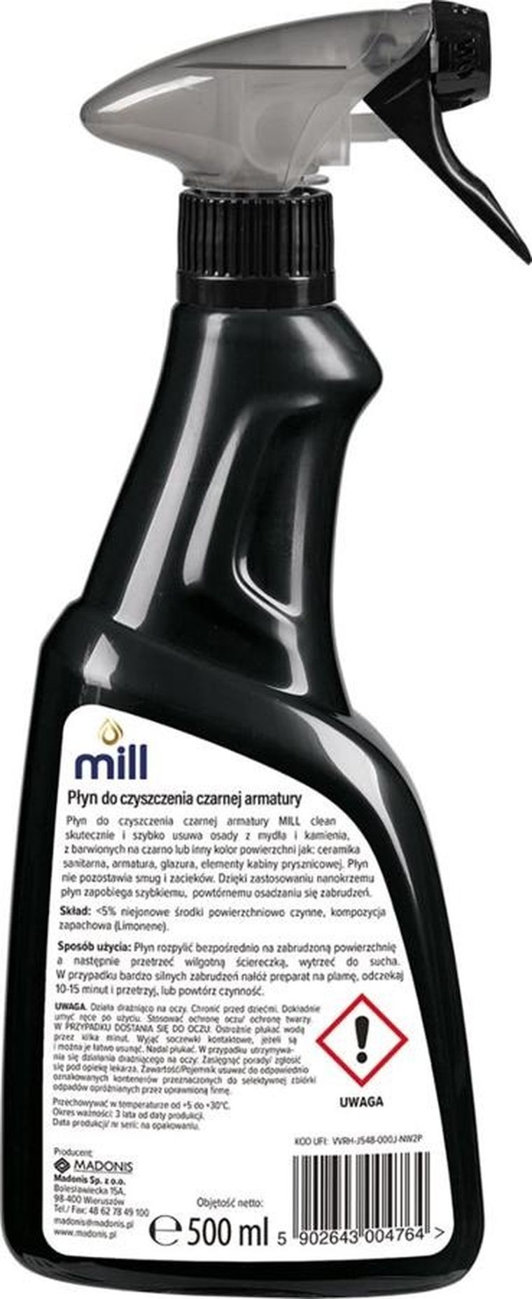 Madonis, Mill, płyn do czyszczenia czarnej armatury, 500 ml