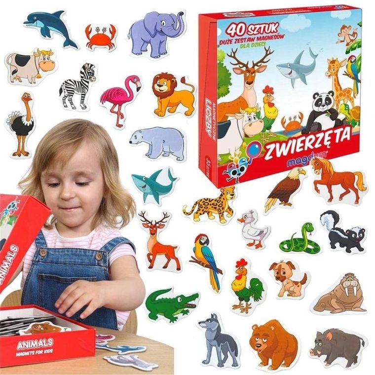 Magdum, Zwierzęta, zestaw magnesów, 40 szt.