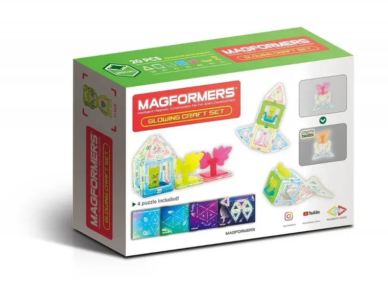 Magformers, Special, Glowing Craft, klocki magnetyczne, 20 elementów
