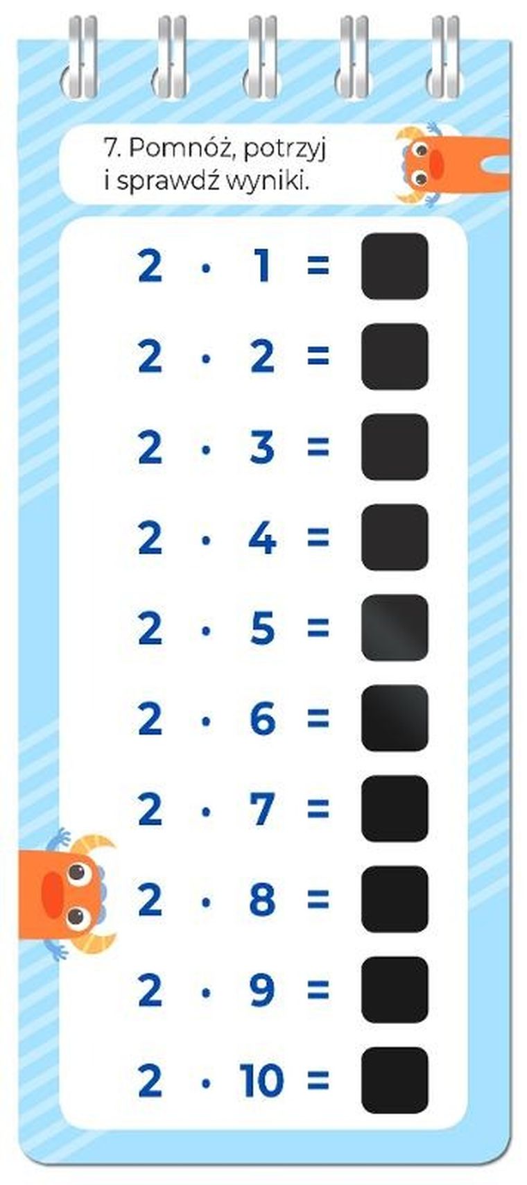 Magiczny quiz. Tabliczka mnożenia do 100. Na spirali