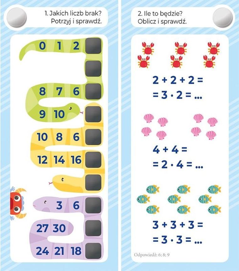 Magiczny quiz. Tabliczka mnożenia do 100. Z nitem