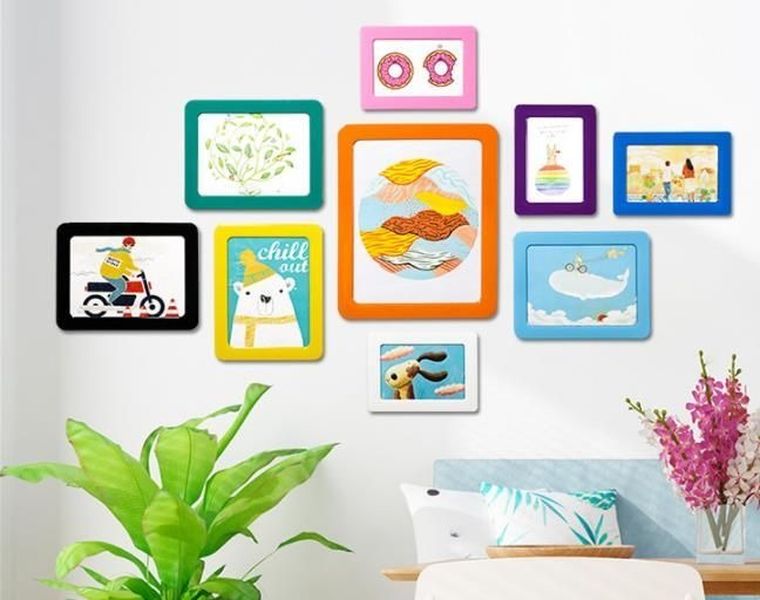 Magnetyczna ramka samoprzylepna, 12.3-8,1 cm, żółta