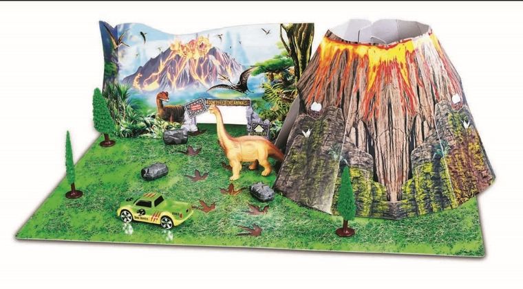 Maisto, Park dinozaurów z wulkanem, dinozaur, auto, zestaw z akcesoriami