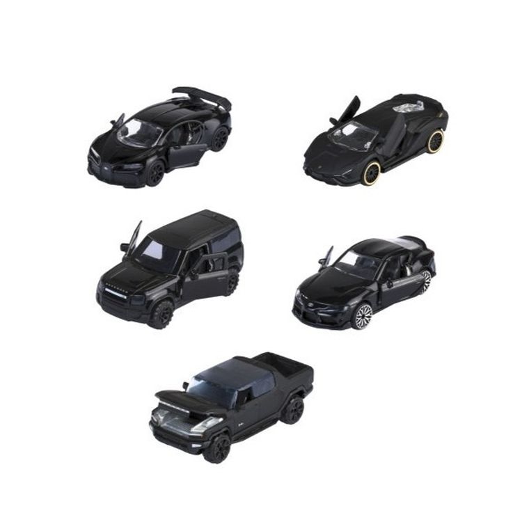 Majorette, Black Edition 2.0, modele pojazdów, resoraki, 1:64, 5 szt.