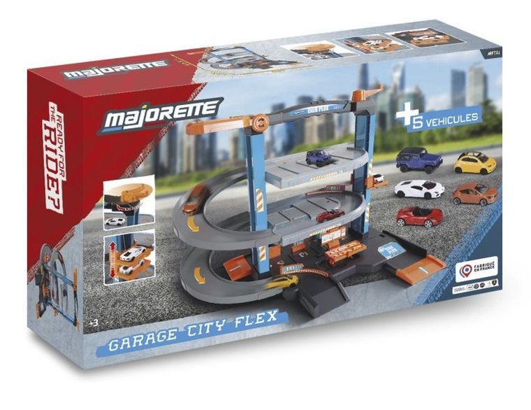 Majorette, City Flex, garaż z pojazdami, 1:64, 5 szt.