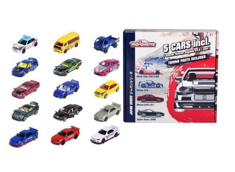 Majorette, Japan Series, pojazdy metalowe, resoraki, 5 szt.