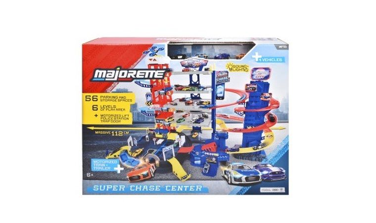 Majorette, Super Centrum Pościgu, garaż z pojazdami, 1:64, 4 szt.
