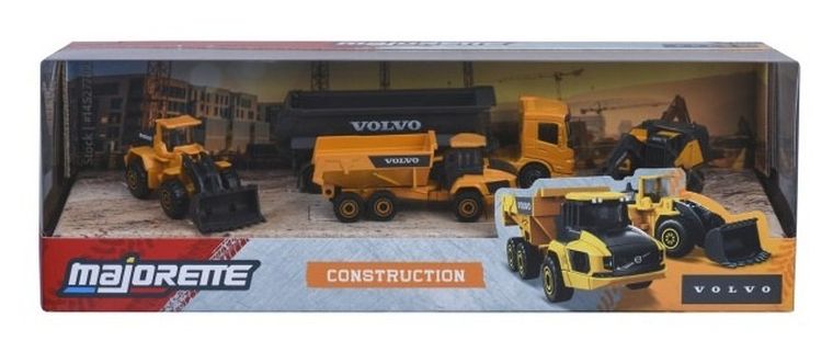 Majorette, Volvo, modele pojazdów budowlanych, 1:64, 4 szt.