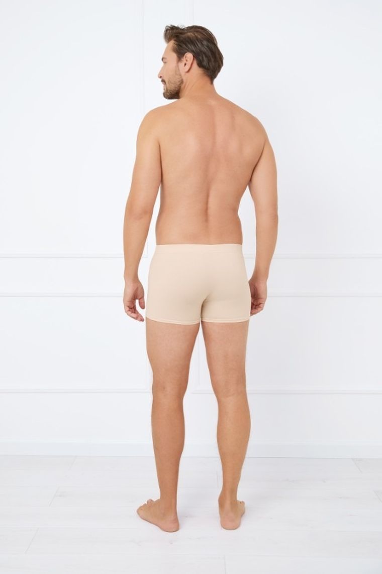 Majtki bokserki męskie, beżowe, Apollo, Italian Fashion